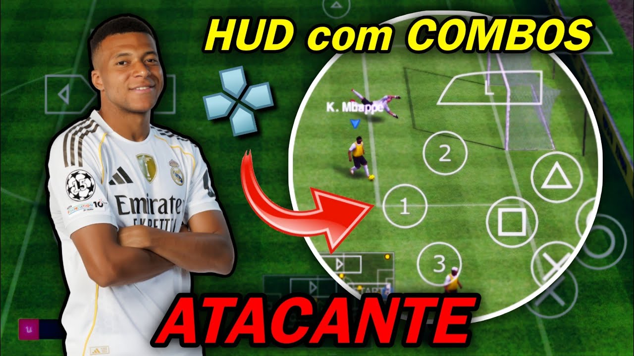HUD para JOGAR de ATACANTE no RUMO AO ESTRELATO de EFOOTBALL PES PPSSPP
