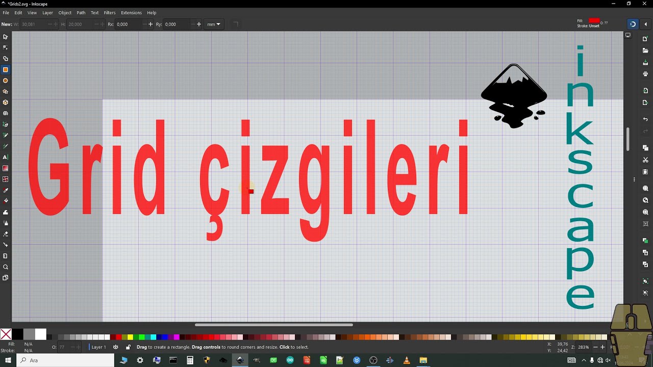 inkscape - 13 | Grids (Izgara Çizgileri)
