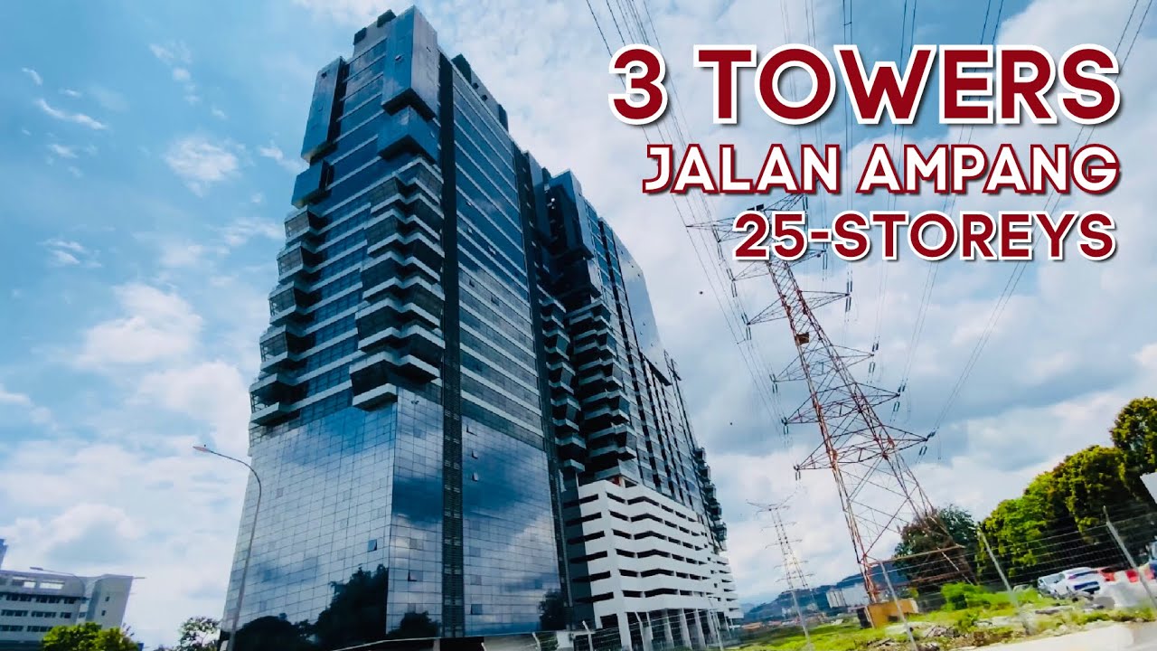 [4K Walk] 3 Towers is a commercial property building in Ampang Hilir, Jalan Ampang (Malaysia)