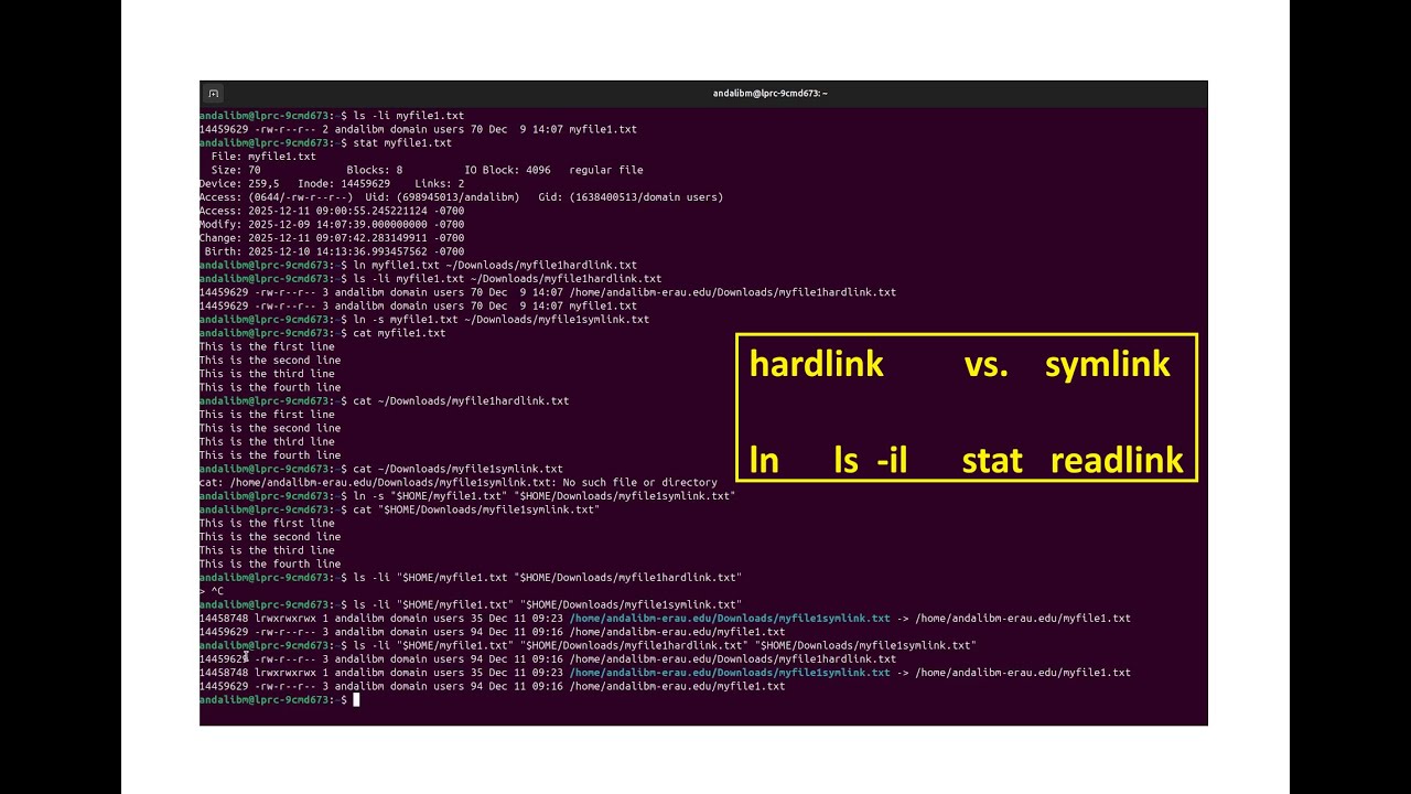 Иноды и ярлыки в Linux (символическая ссылка против жесткой ссылки), ln, stat, readlink