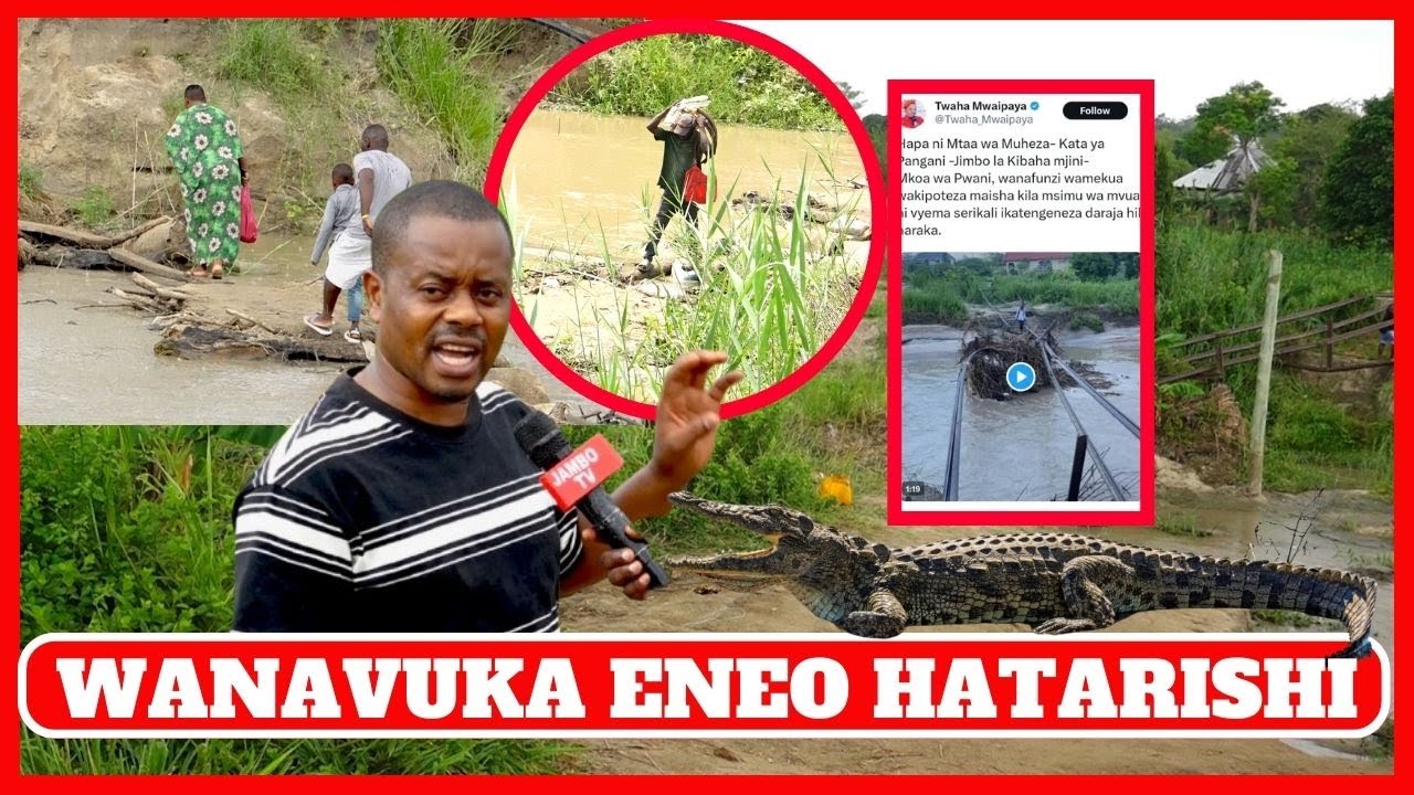 HALI TETE KIBAHA, MTO UNAODAIWA KUWA NA MAMBA WATU WAPITA BILA KIVUKO/WANANCHI WALIA NA SAMIA......