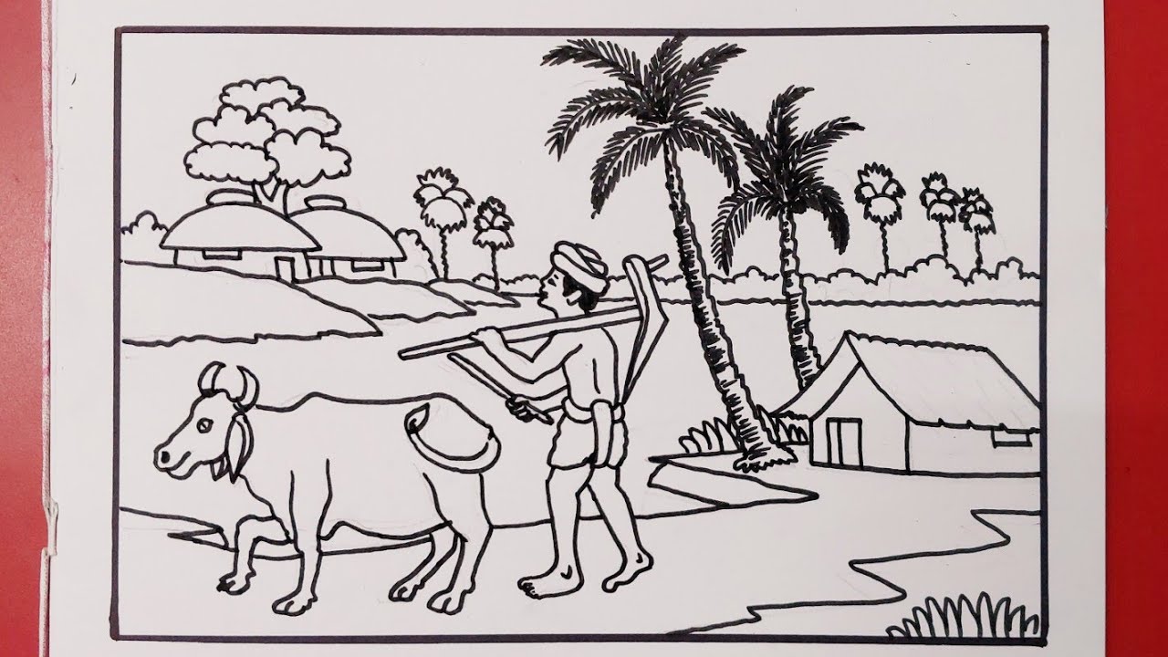 How to Draw Essy Village Farmer / Drawing Village Farmer / Step by Step With Pencil Sketch