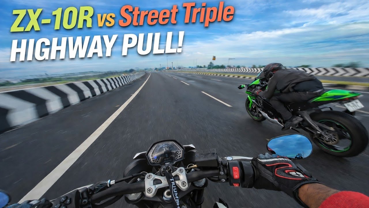 Liter Bike vs 765 Beast 🔥 ZX10R vs Street Triple Highway Run #youtube #video 