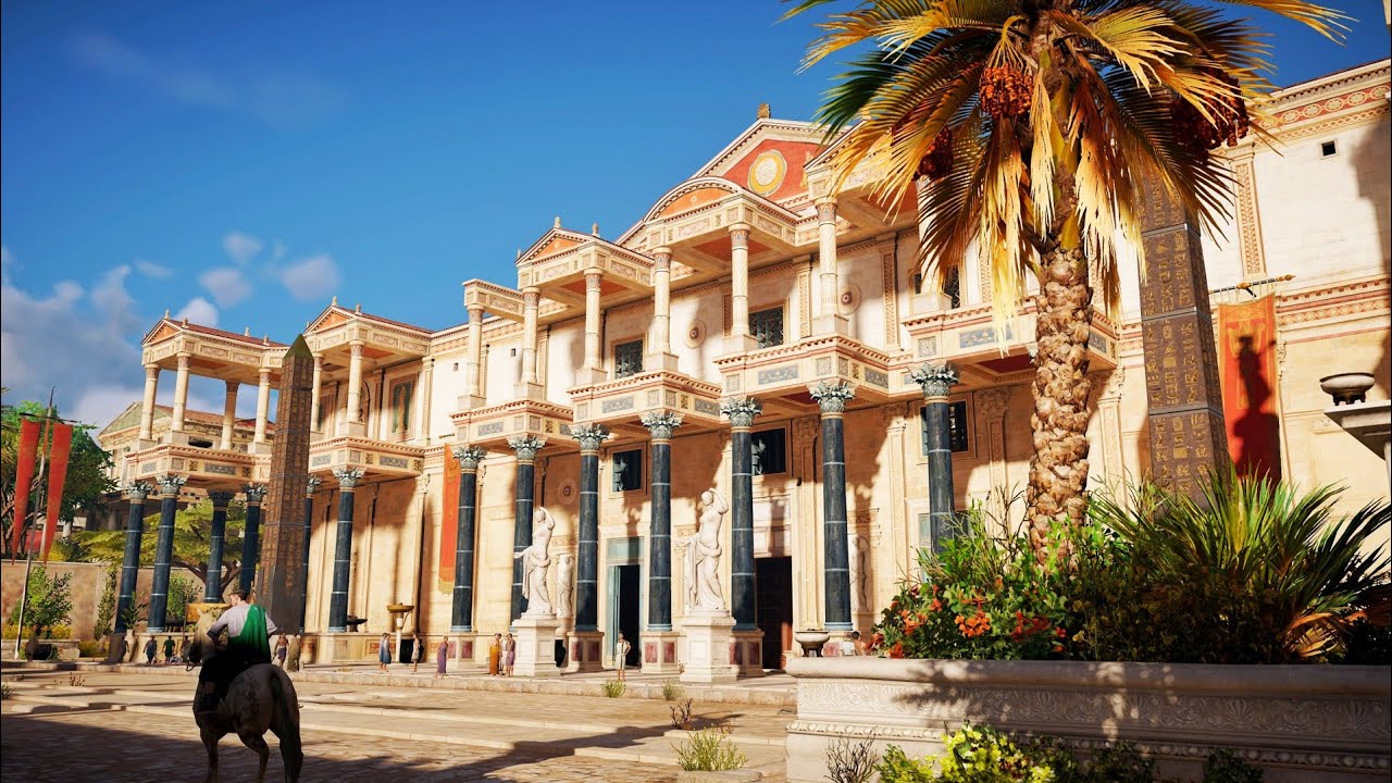Walking in The Great Library of Alexandria 48 BC [4k]