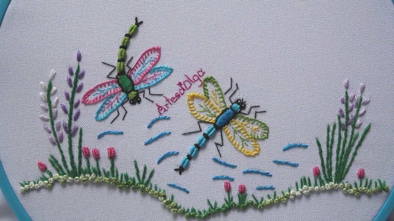 Hand Embroidery:Dragonfly | Libélula Bordada a Mano | Artesd'Olga