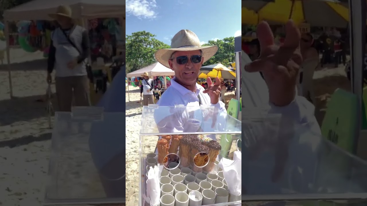 Vendendo churros na praia