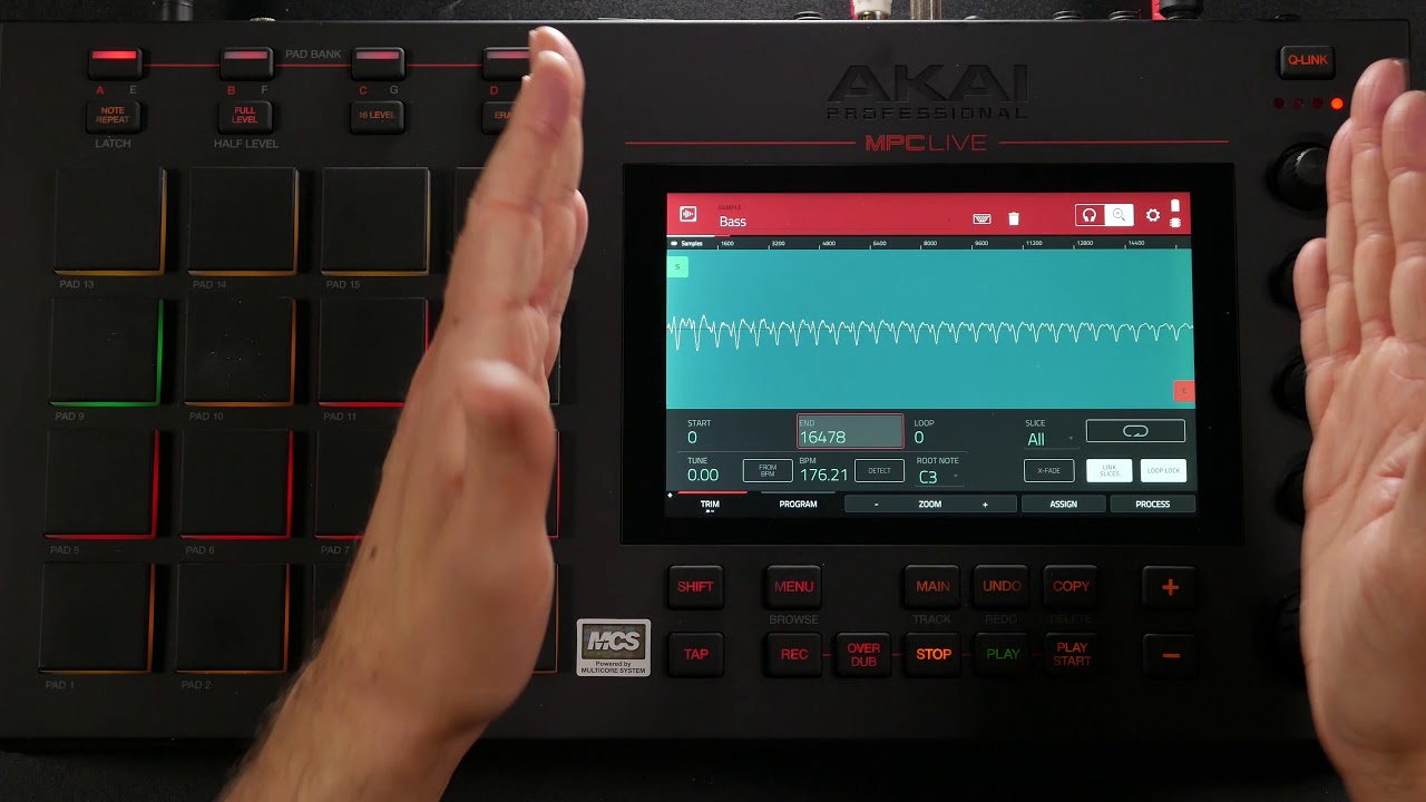 mpc live sampling bass from vinyl