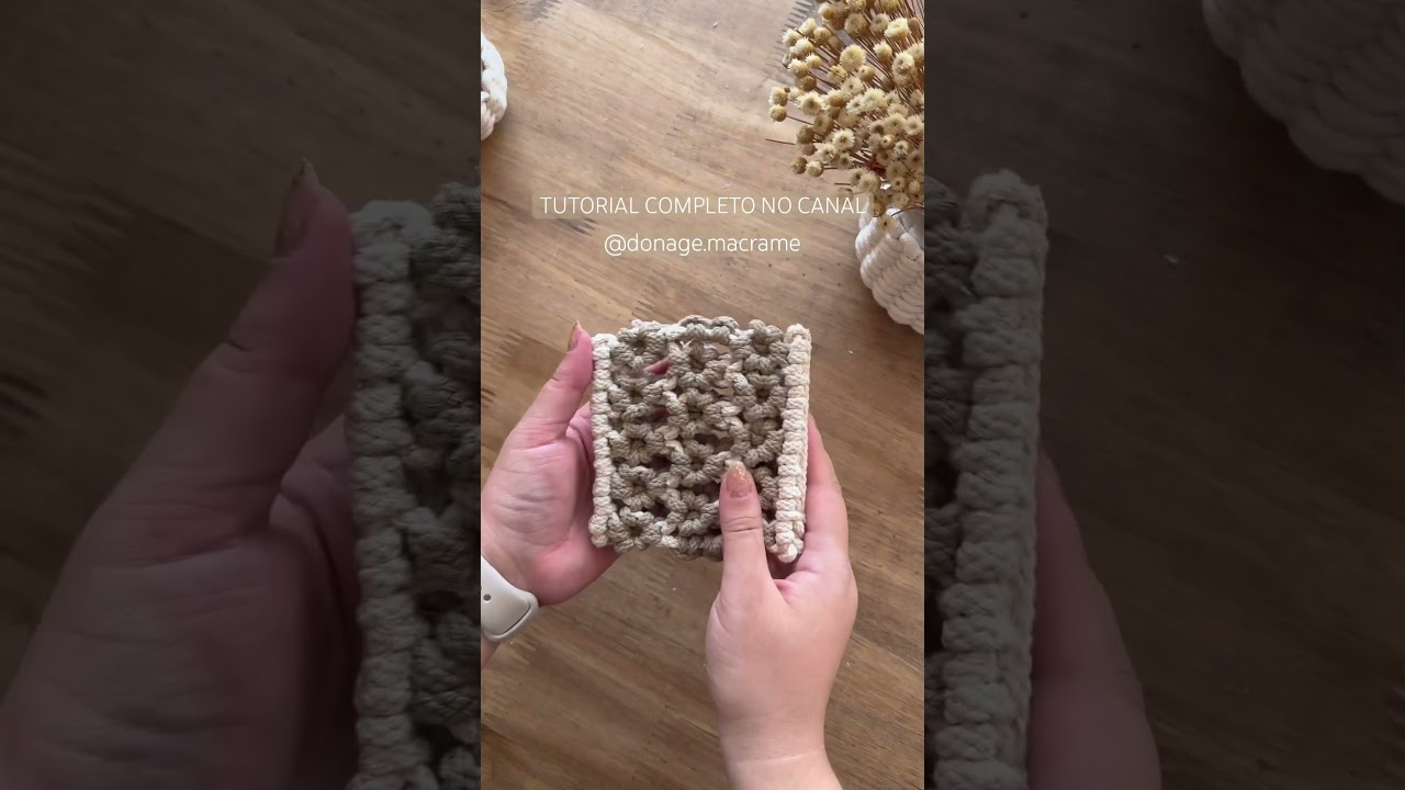 Tutorial Porta Copo Margarida #macrame #diy #macramefacil #mesaposta #portacopo #flor #artesanato