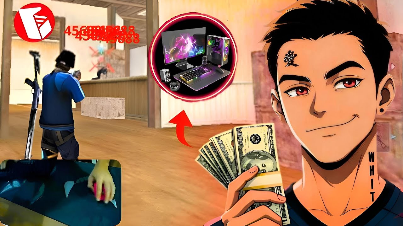 JOGUEI APOSTADO NO MOBILADOR CONTRA ESSE EMULADOR E ELE PEDIU TELA !! (HANDCAM) FREE FIRE 