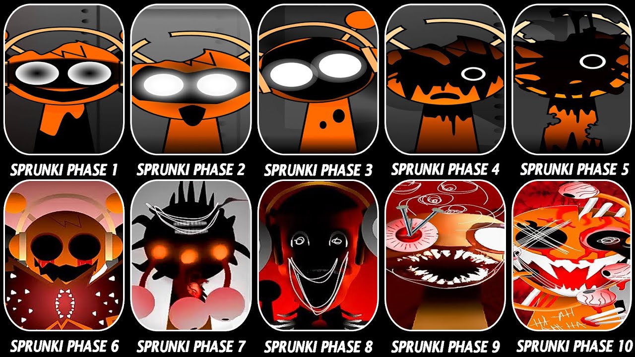 Phase 1 VS Phase 2 VS Phase 3 VS Phase 4 VS Phase 5 VS Phase 6 VS Phases 7-10 in Incredibox Sprunki!