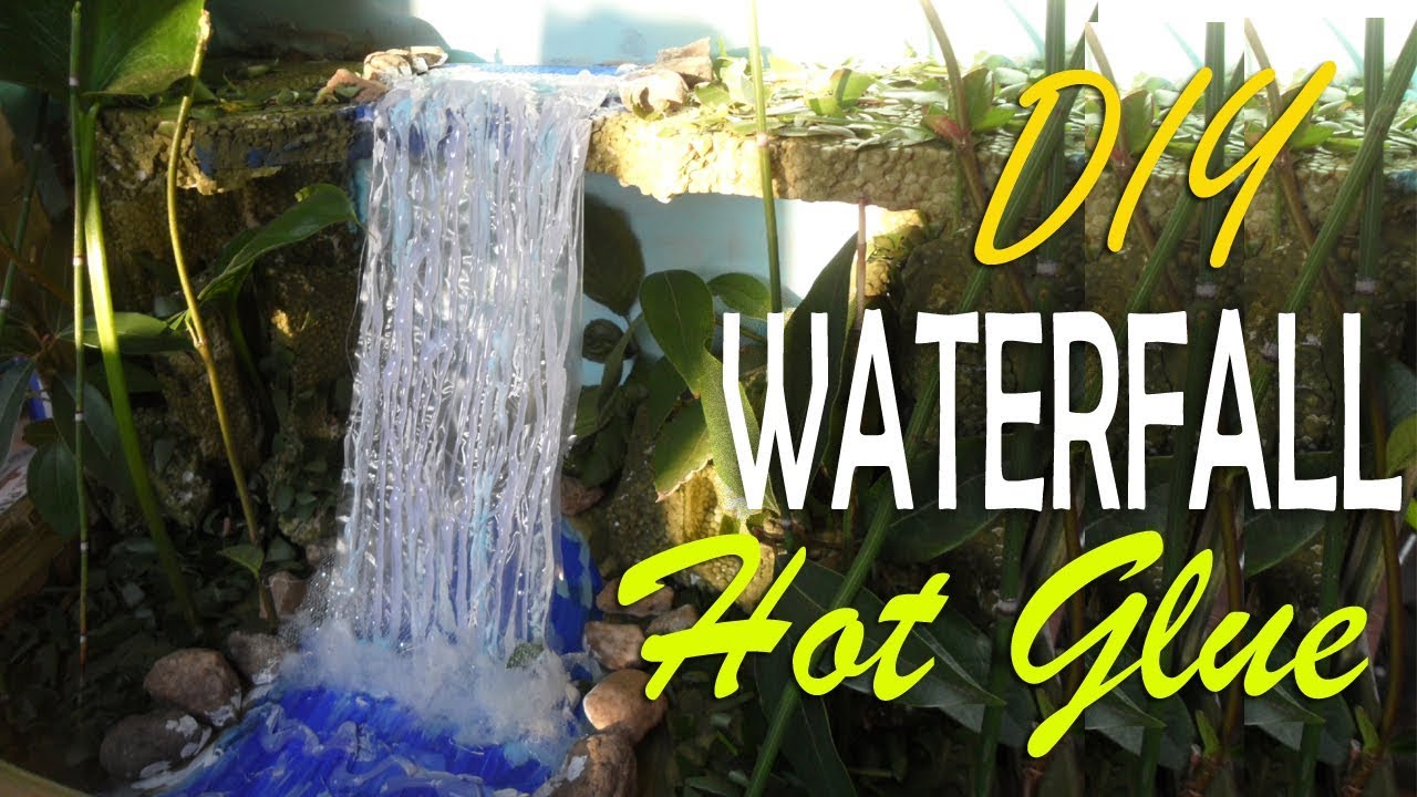 DIY | Hot Glue Waterfall Tutorial, Beautiful fountain waterfall Diorama  at home