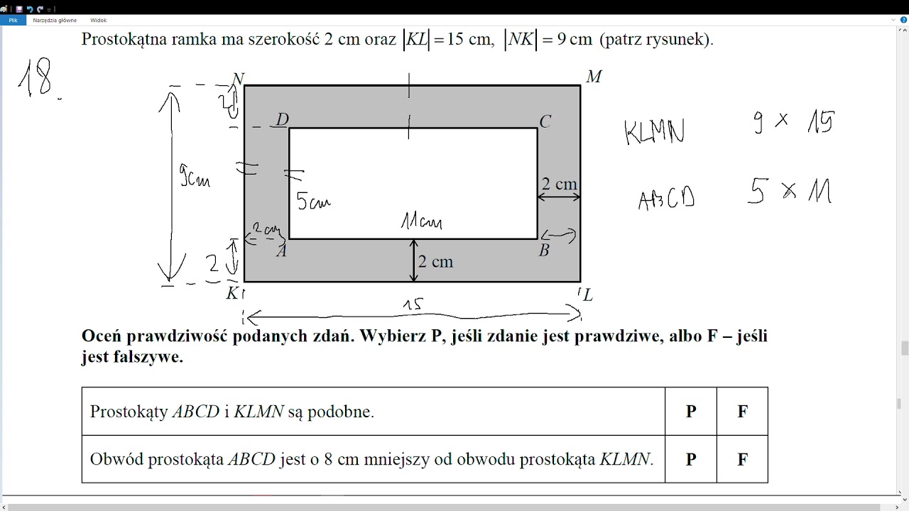 Zadanie 18 matematyka egzamin gimnazjalny kwiecień 2019