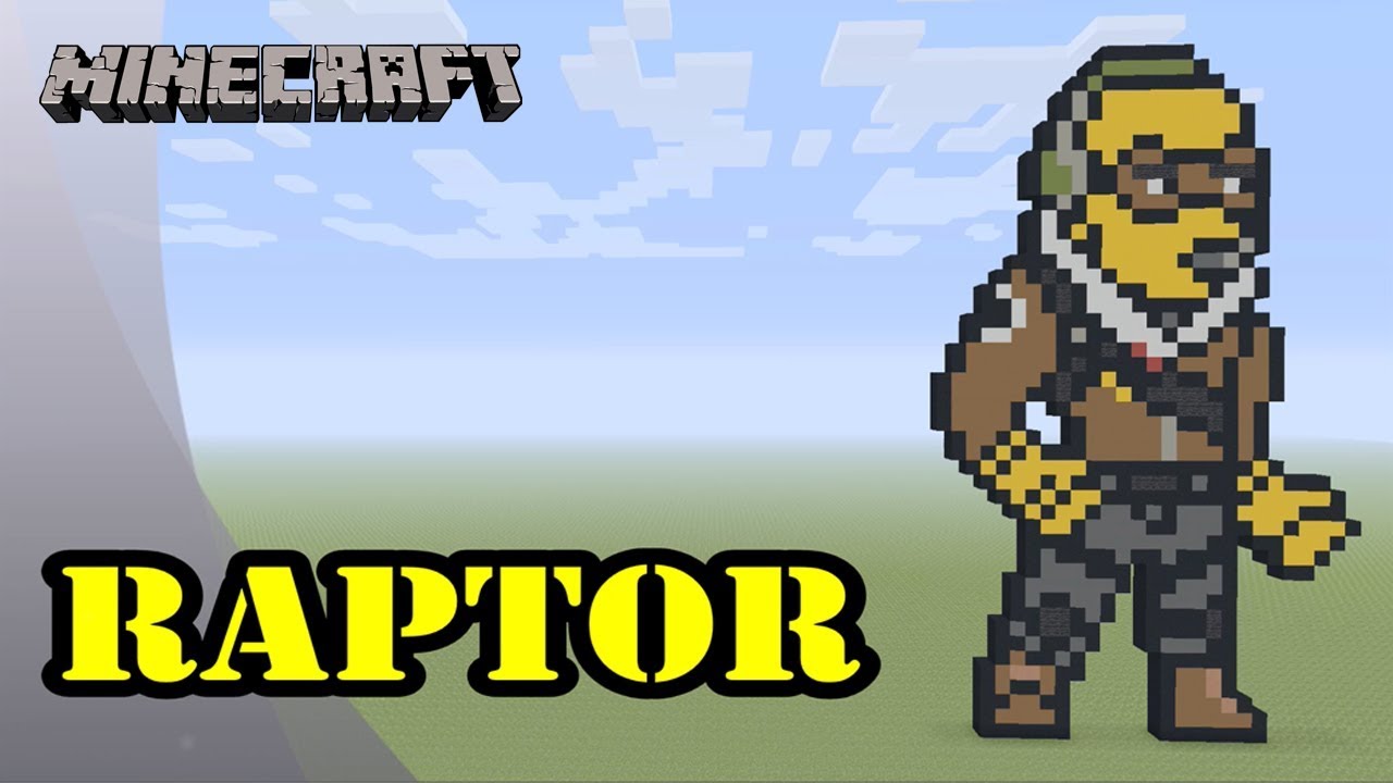 Minecraft: Pixel Art Tutorial and Showcase: Raptor (Fortnite Battle Royale)