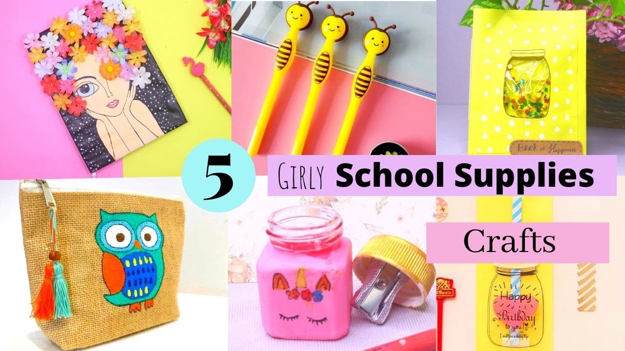 5 Girly School Supplies / DIY Back to School Craft Ideas