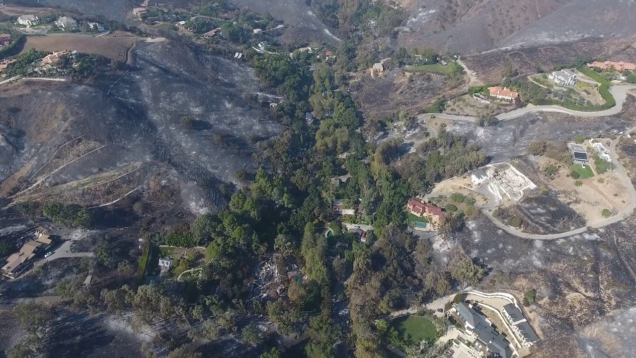 MALIBU FIRE DAMAGE ASSESSMENT DRONE FOOTAGE