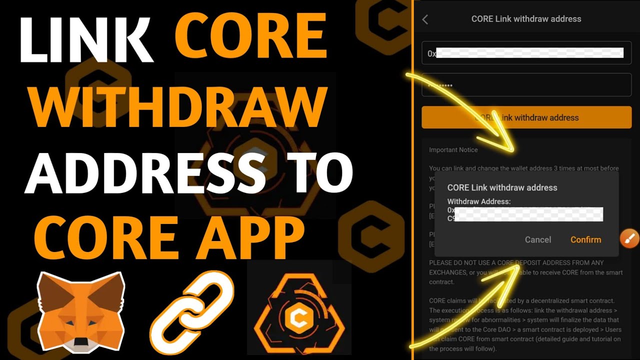 How To Link CORE Mainnet Withdraw address To CORE Mining app | Satoshi Core Mining App Tutorial