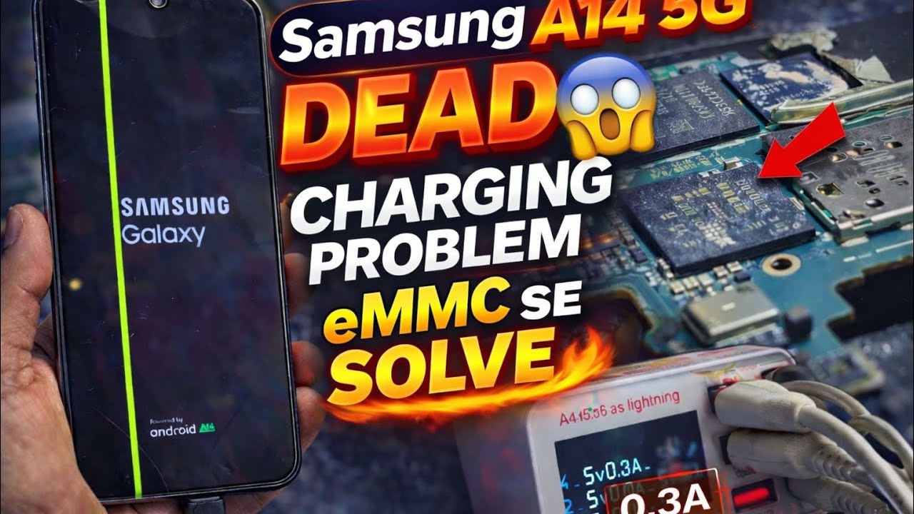 Samsung a14 5g charging problem CPU emmc restart auto off😲