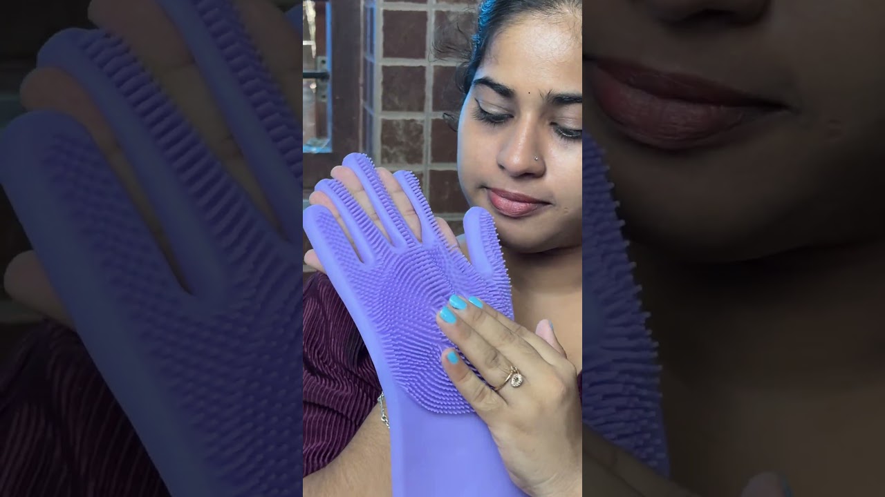 Silicon Hand Gloves for Kitchen Dishwashing and Car washing, cloths #silicone #handgloves #kitchen