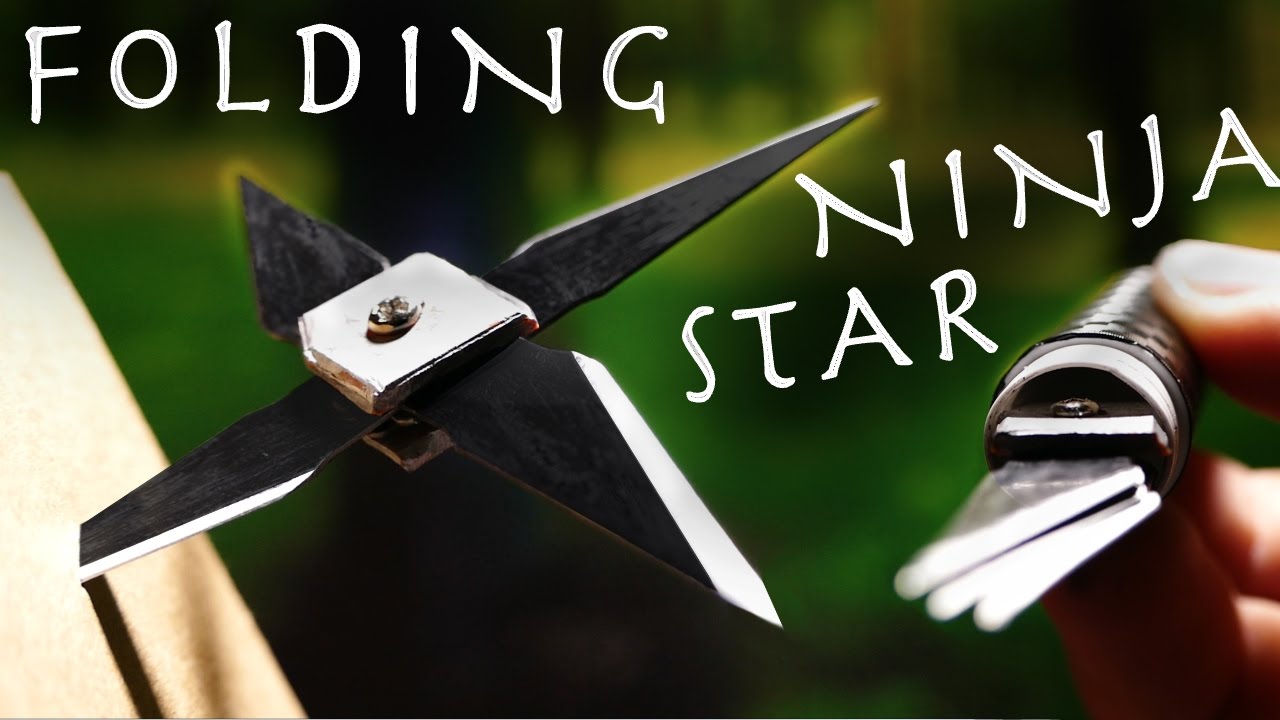 Make a $2 Retractable NINJA STAR! - Folding Spy Throwing Star!?!? (Super Easy)