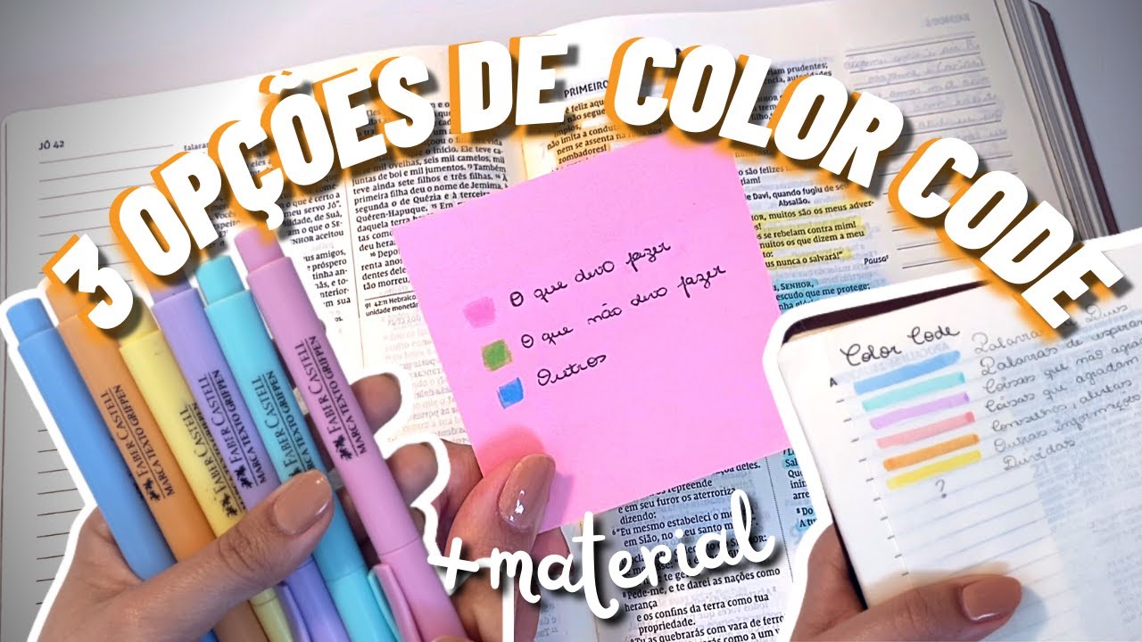 COMO CRIAR UM COLOR CODE PARA MARCAR A BÍBLIA + 3 opções de color code pra você usar (+ material)