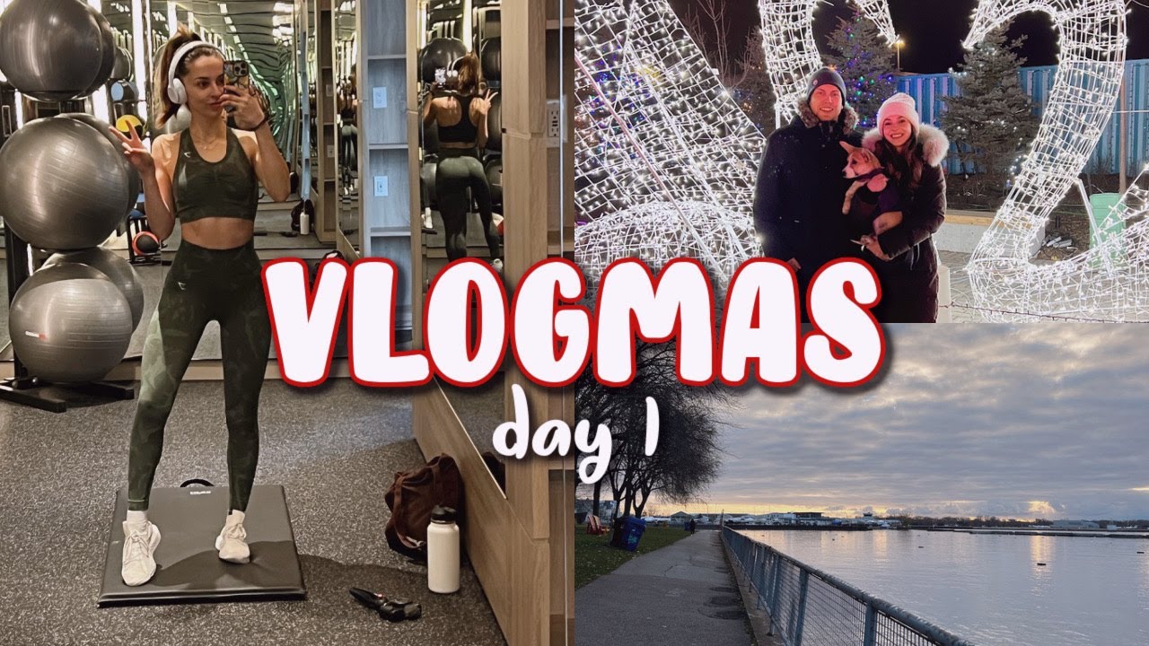 VLOGMAS DAY 1: Christmas lights festival 🎄 & workout with me