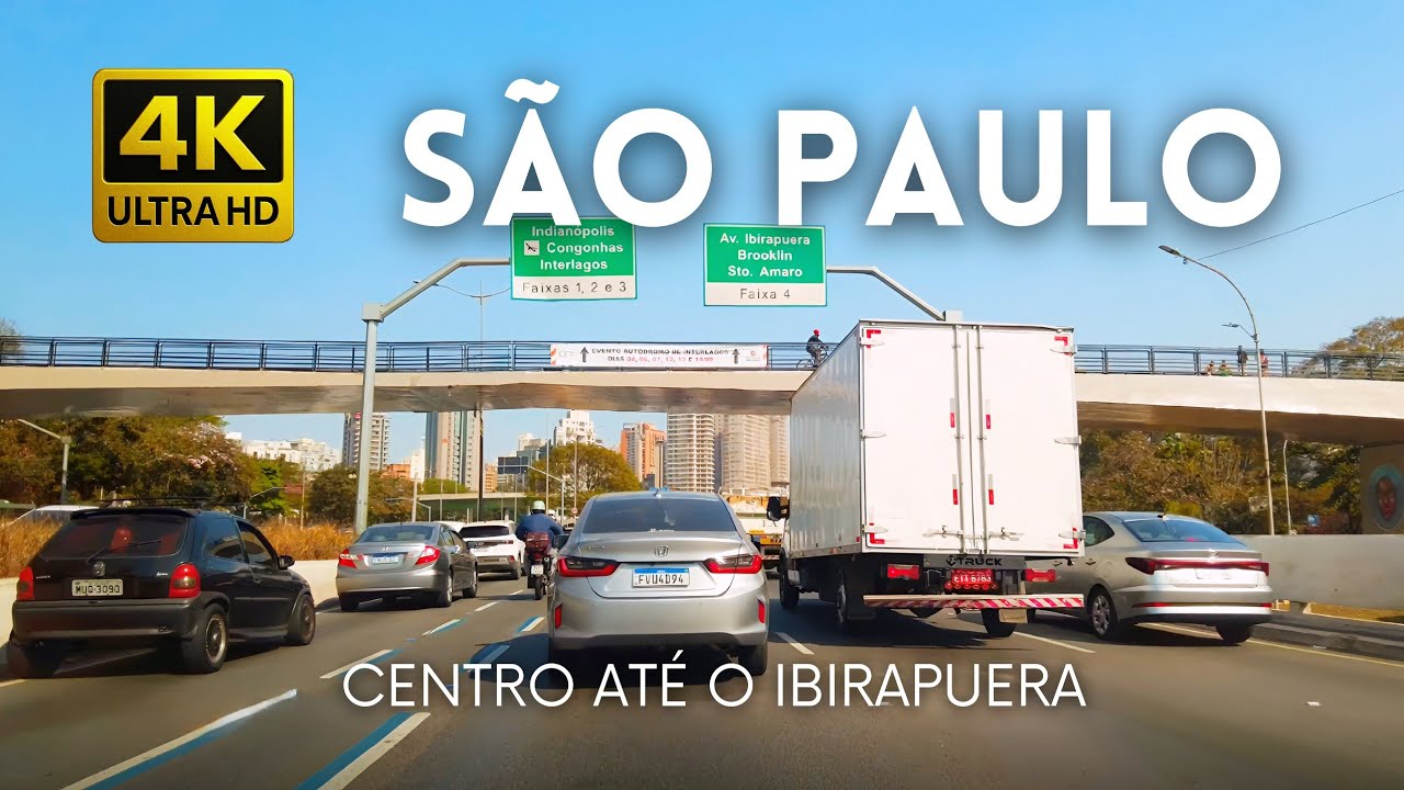 🇧🇷 Centro até o Ibirapuera pela Avenida 23 de Maio, São Paulo • 4K