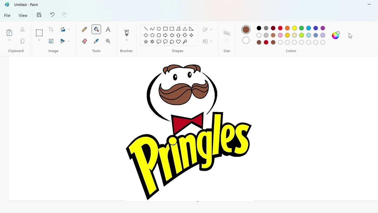 How to draw the Pringles logo using MS Paint | How to draw on your computer