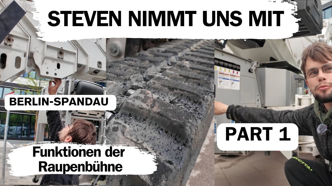 Steven im Einsatz mit der Raupenbühne