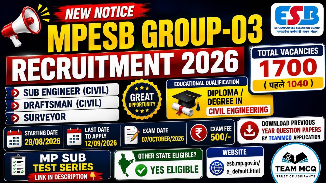 MP SUB ENGINEER NEW VACANCIES OUT|MP SUB ENGINEER OTHER STATE ELIGIBLE?|MP SUB ENGINEER EXAM DATE?