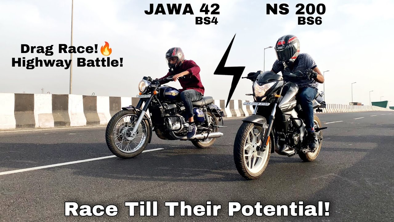 NS 200 BS6 vs JAWA 42 BS4 DRAG RACE | TOPEND TEST | HIGHWAY BATTLE 2021 | CLOSE CALLS | PATNA BIHAR