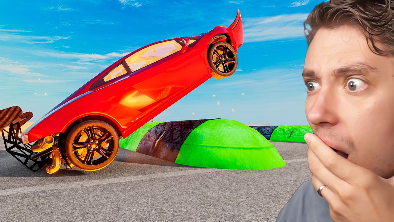 Cars vs Cursed Speed Bumps in beamNG