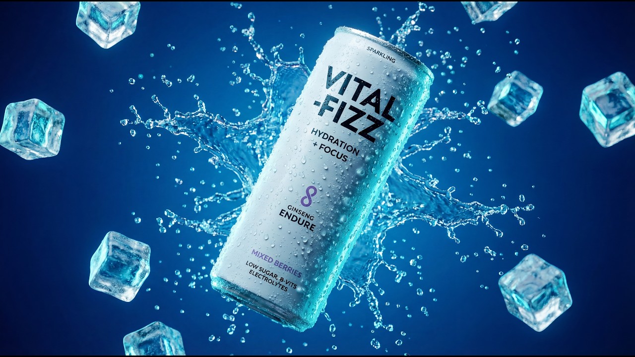 Hyper Realistic AI Product Commercial 🧊 | VITAL FIZZ #shorts #aivideo #ads