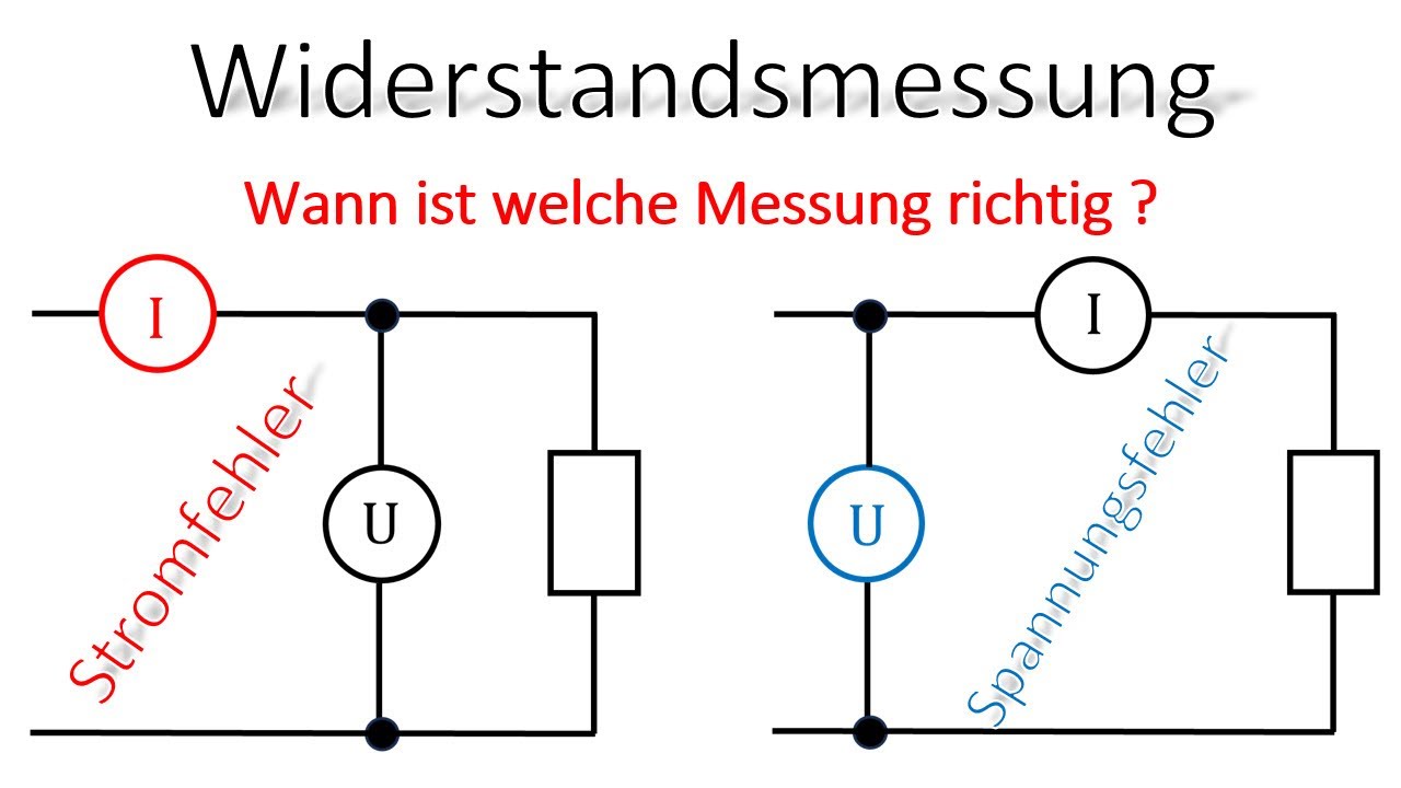 Stromfehler- und Spannungsfehlerschaltung / Widerstand messen / Messwertkorrektur / Elektrotechnik