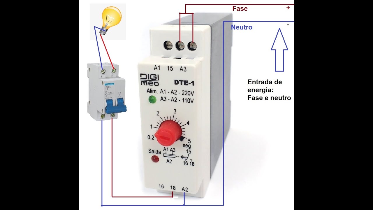 Como ligar o Rele temporizador DTE-1 Digimec - Energia Solar
