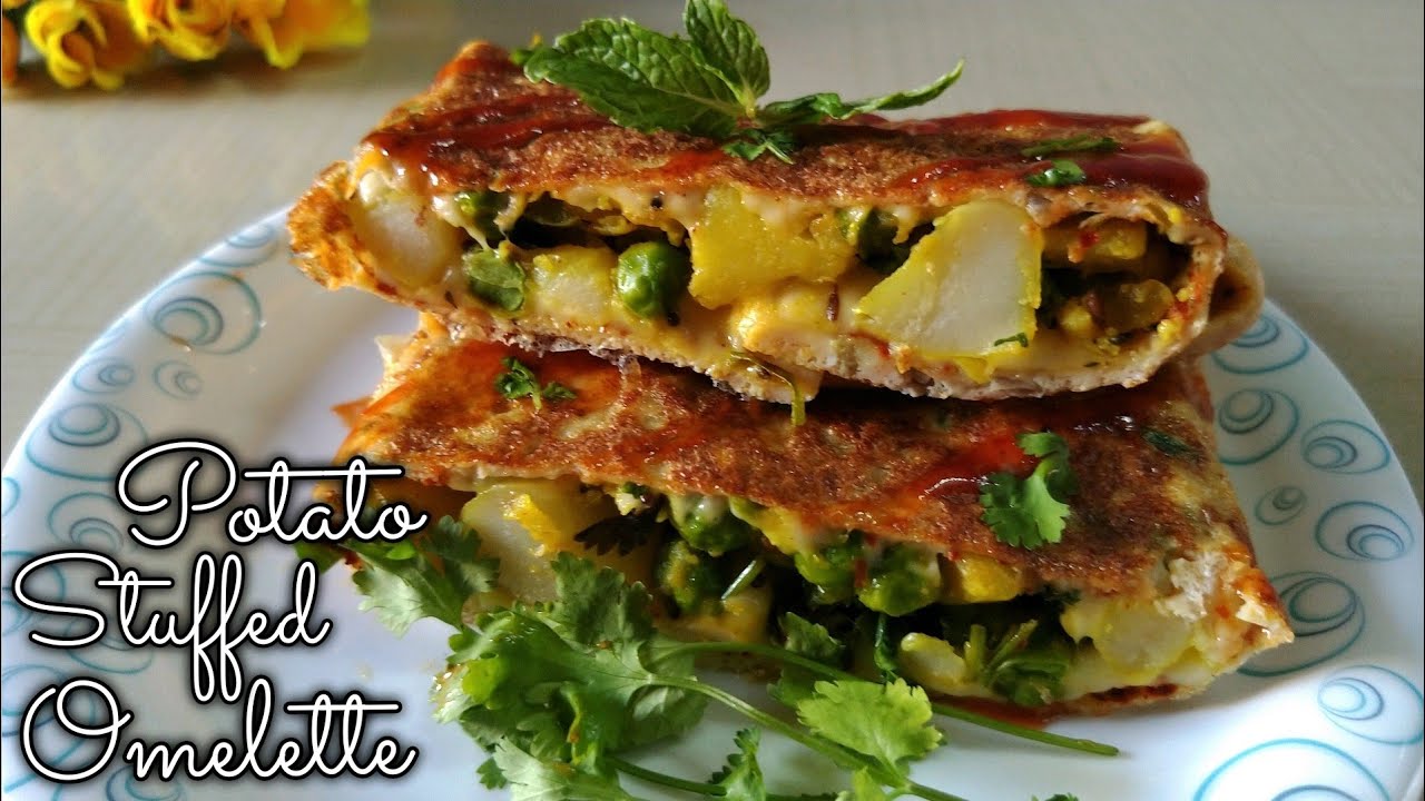 Potato Stuffed Chesse Omelette Recipe l veggie Stuffed Cheese Omelette