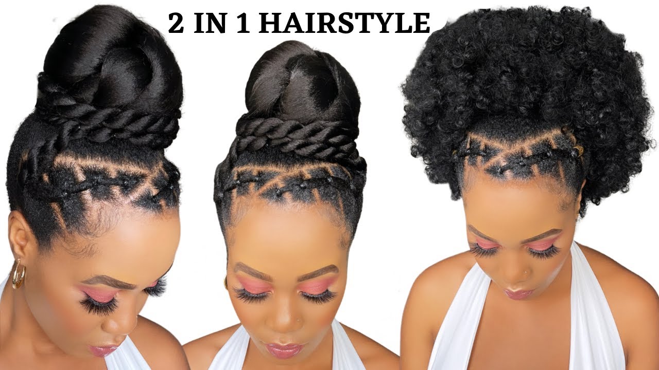 🔥QUICK & EASY HAIRSTYLES ON NATURAL HAIR / 2 IN 1 UPDO'S / Protective Style / Tupo1