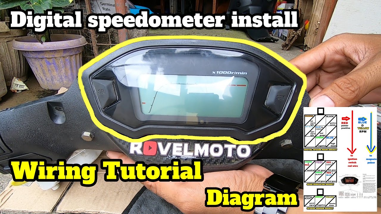TUTORIAL | DIGITAL SPEEDOMETER INSTALL WIRING DIAGRAM | SUZUKI SMASH 115