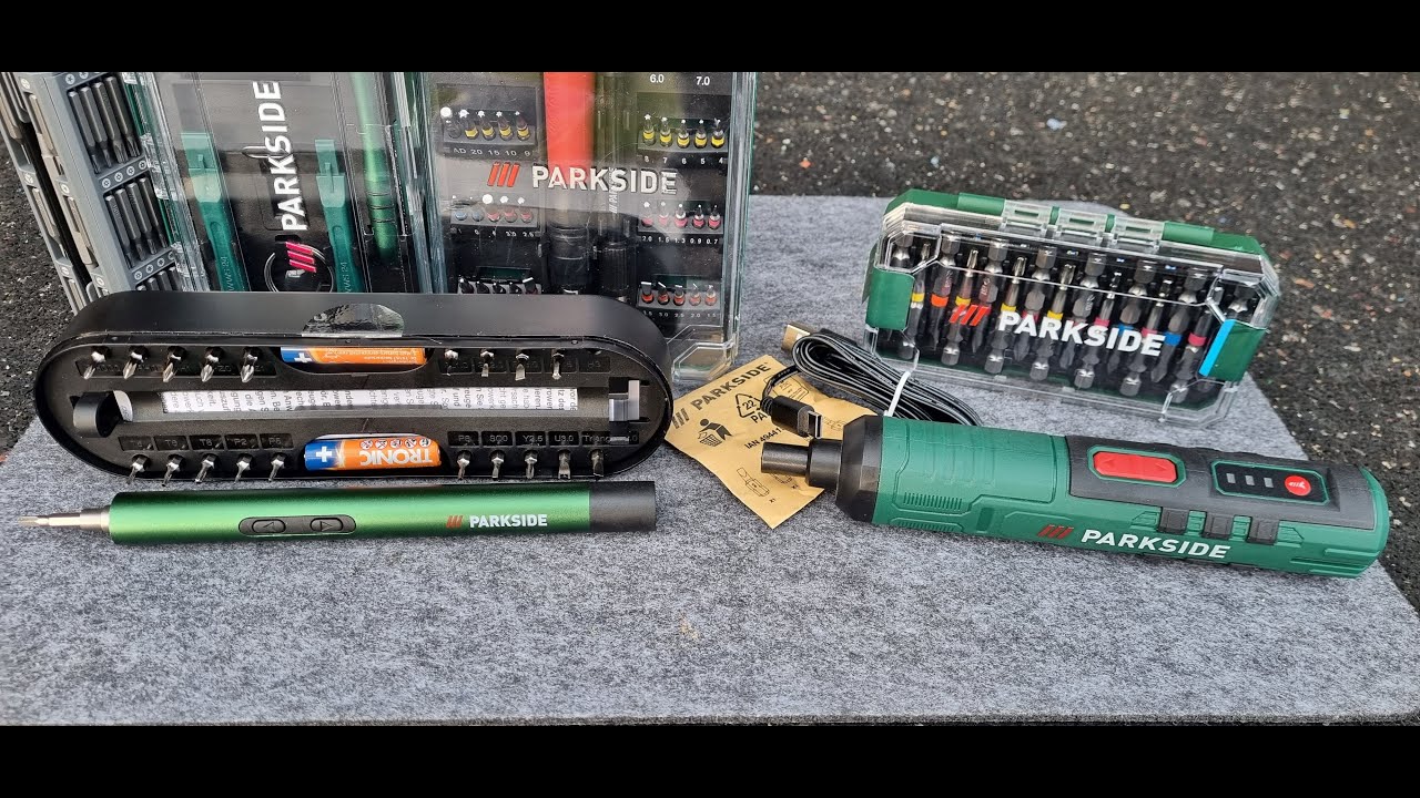 Parkside 4V Akku Stabschrauber PARS4A1 und Batterie Schrauber PEPS3A11 - schrauben am PSBSAP 20Li C3