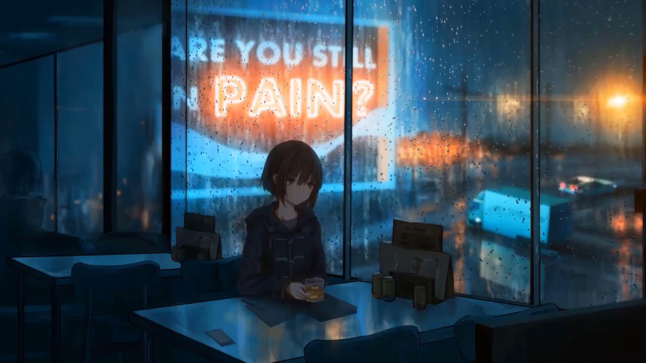 lonely anime girl sitting in a coffee shop while its raining 🎵​ 🎶​ 🔊​ “no copyright music” ​🎧​ 📻​ 🎙️