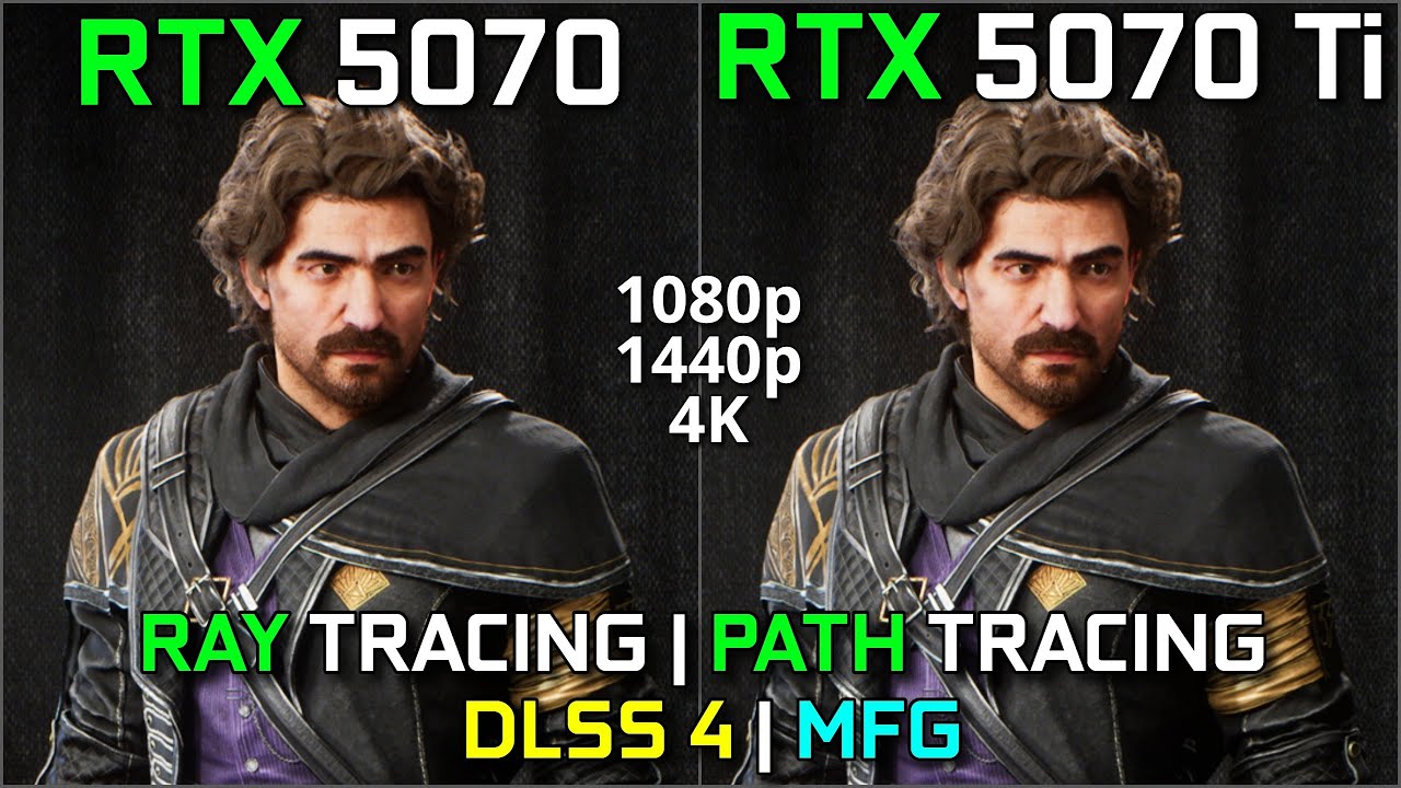 RTX 5070 vs RTX 5070 Ti | Ray Tracing & Path Tracing Battle! DLSS 4 + MFG | 1080p, 1440p, 4K
