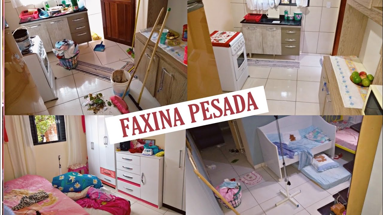 Um dia inteiro faxinando a casa - faxina pesada limpei tudo - Casa limpa e organizada
