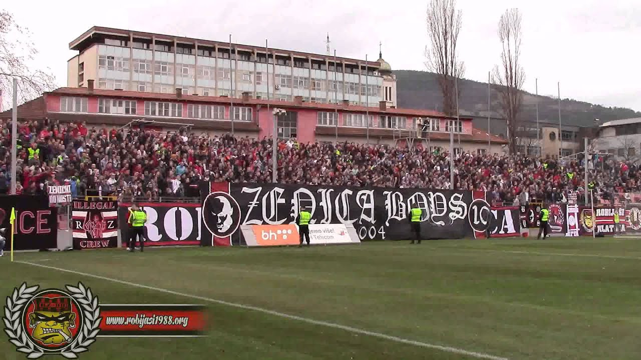 Čelik - Sarajevo 1:0, navijanje Robijaša na Jugu