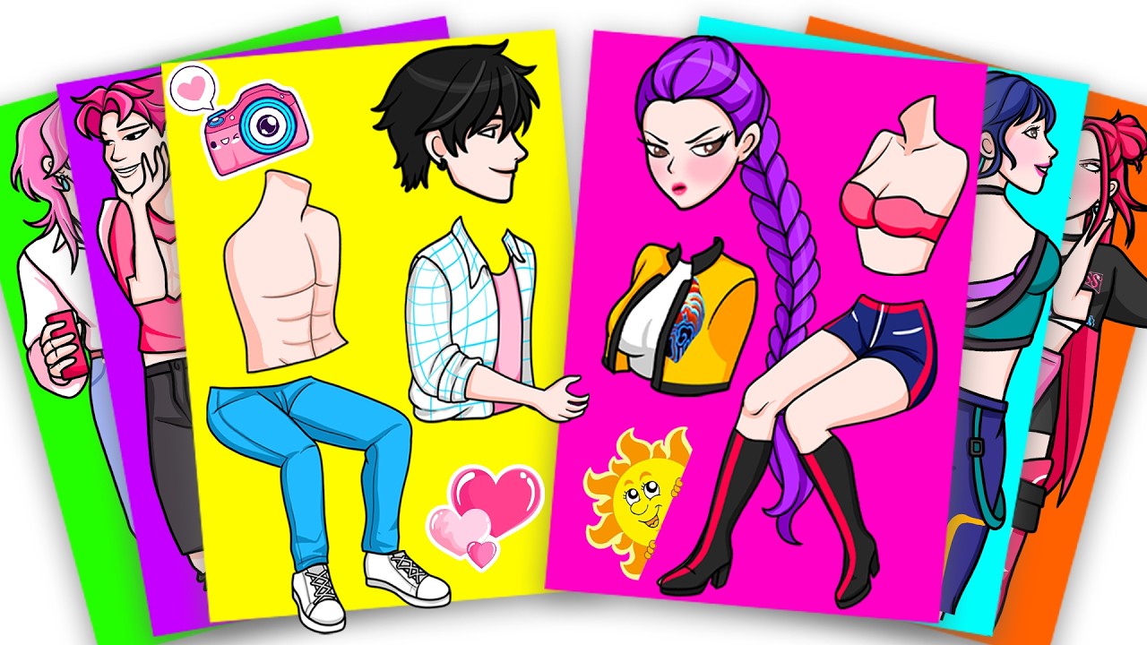 HUNTRIX RUMI and JINU SAJA TALKING ABOUT LOVE - KPOP DEMON HUNTERS | Sticker Book DIY