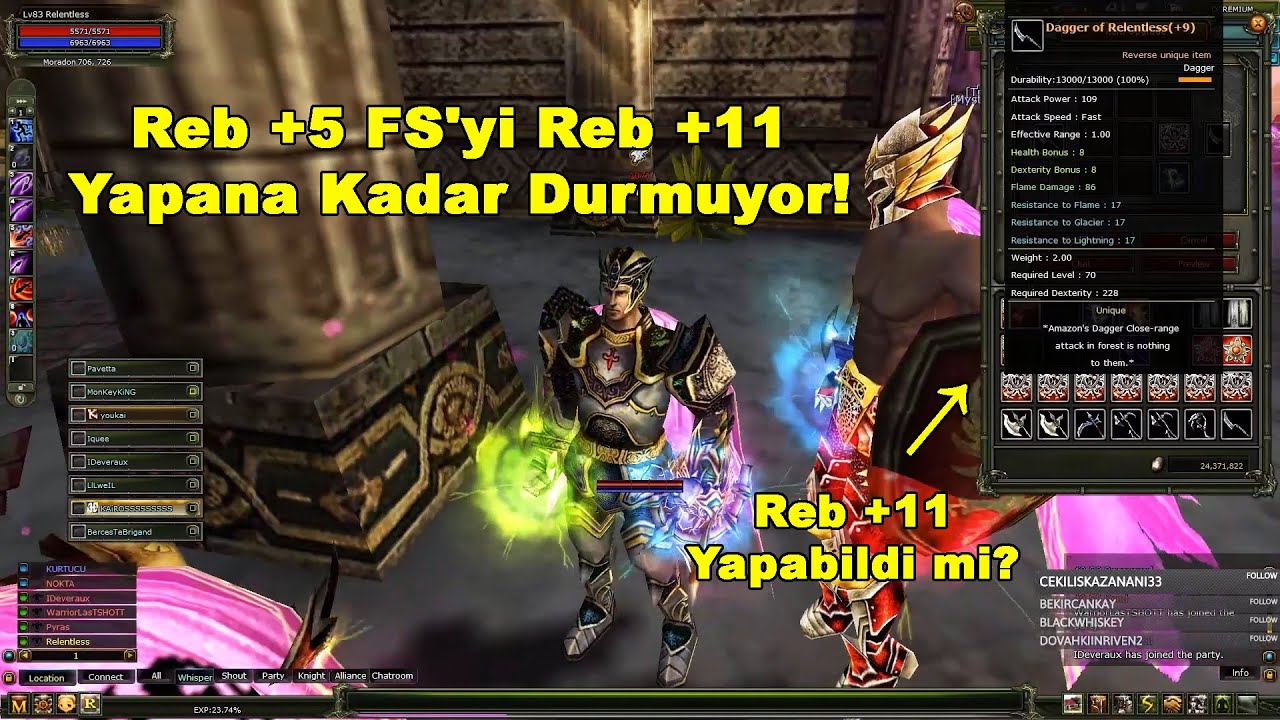 Bahtiyar - Reb +5 FS'yi Reb +11 Yapana Kadar Durmuyor! Reb +11 Oldu mu? | Knight Online