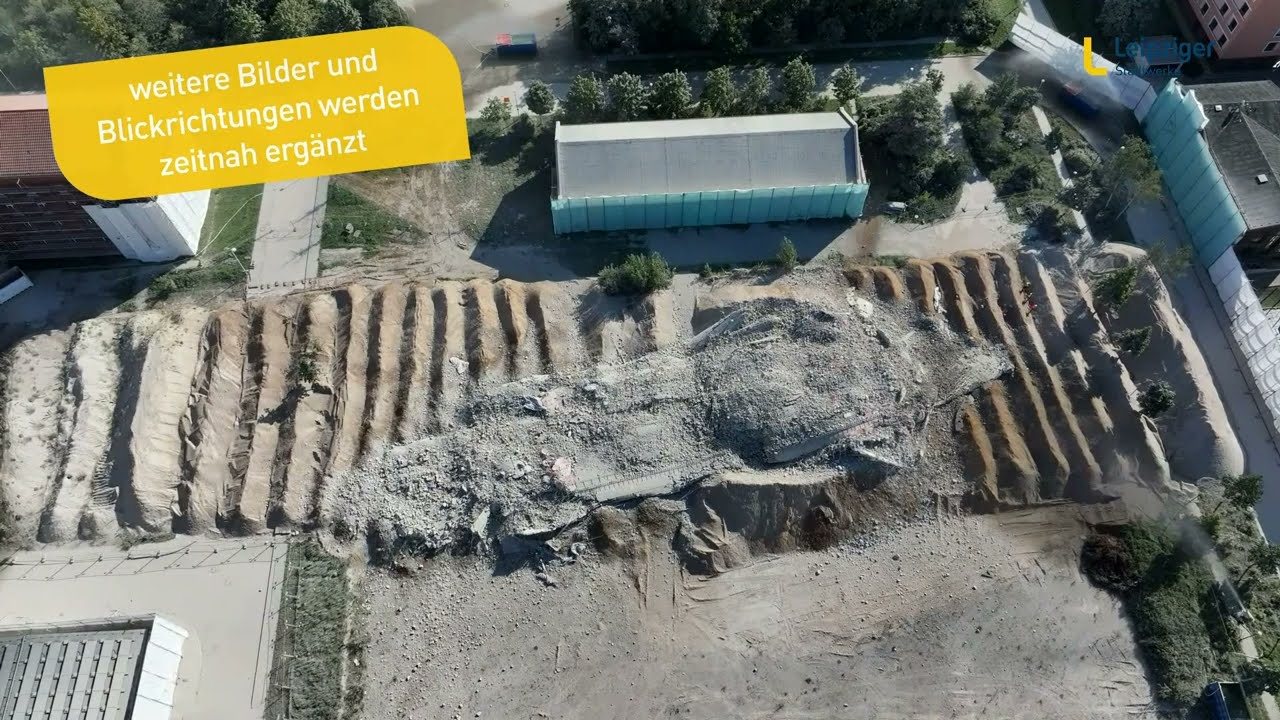 Schornstein ade - Sprengung des 170m hohen Schornsteins im Leipziger Süden