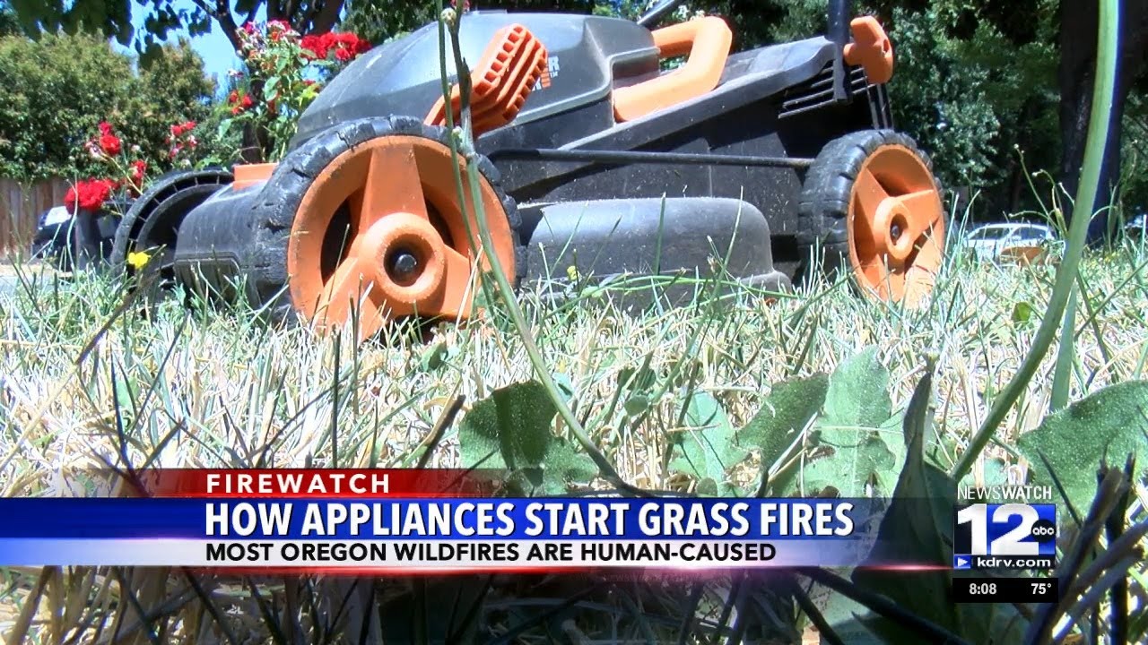 How can yard tools start grass fires?