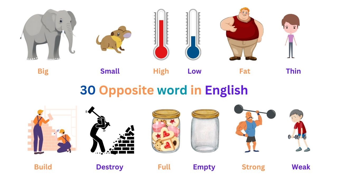 30 Opposite Words in English
