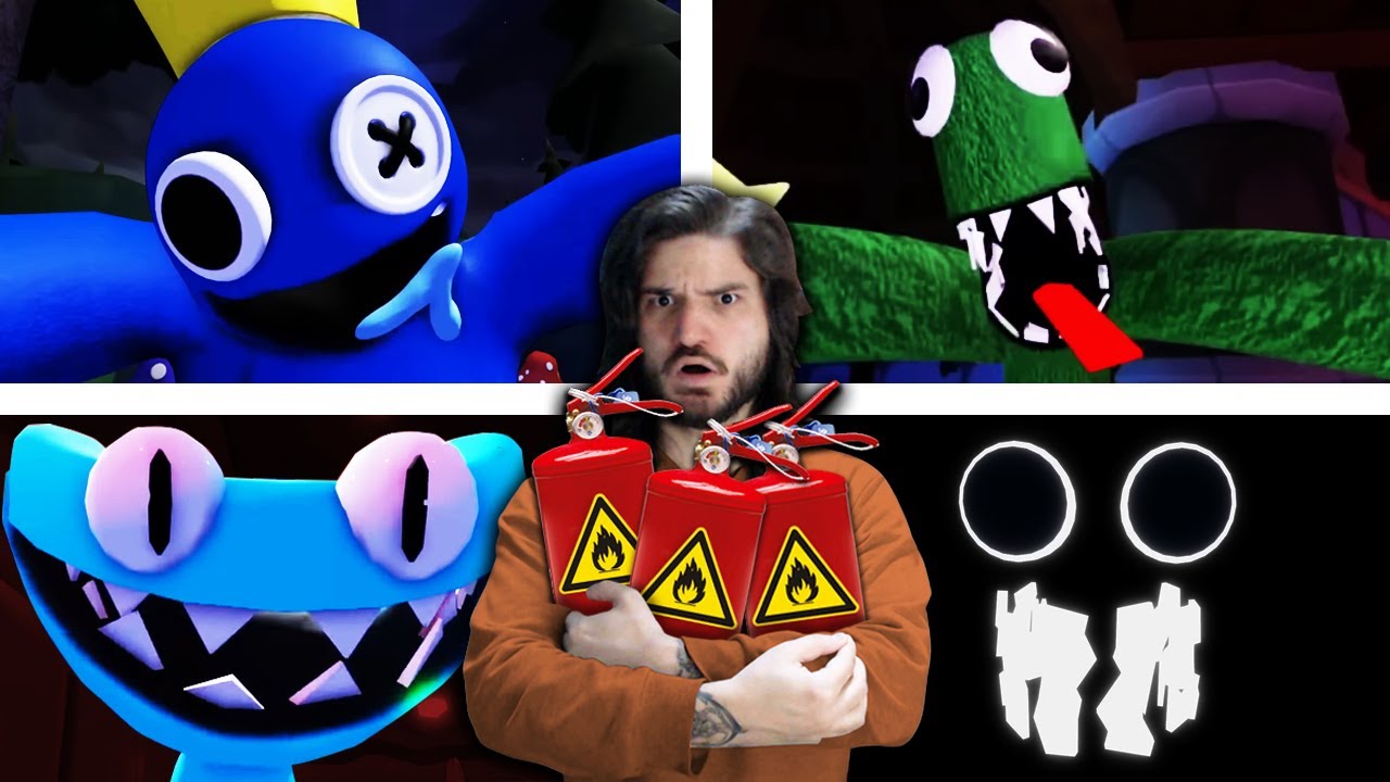 O PARQUE DE DIVERSÕES DO AZUL BABÃO TA LOTADO DE BICHO ASSOMBRADO! - Rainbow Friends 2