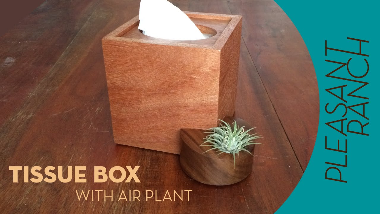 Tissue Box Cover with Sidecar Air Planter