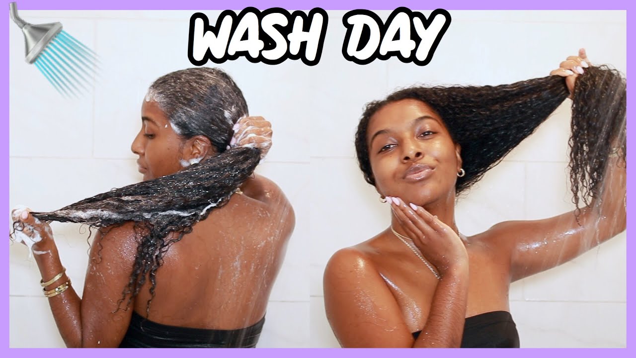 WASH DAY ROUTINE FOR HEALTHY & LONG HAIR! (Cleanse, Deep Condition, Trim & Style)